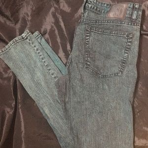 E-RUDE  green and black vintage style skinny jeans
